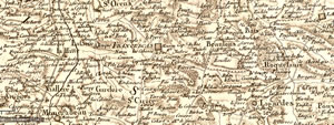 Carte routiere Francescas de Cassini 1748