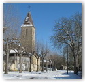 Francescas sous la neige - hiver 2012 - vue sur l'église côté sud