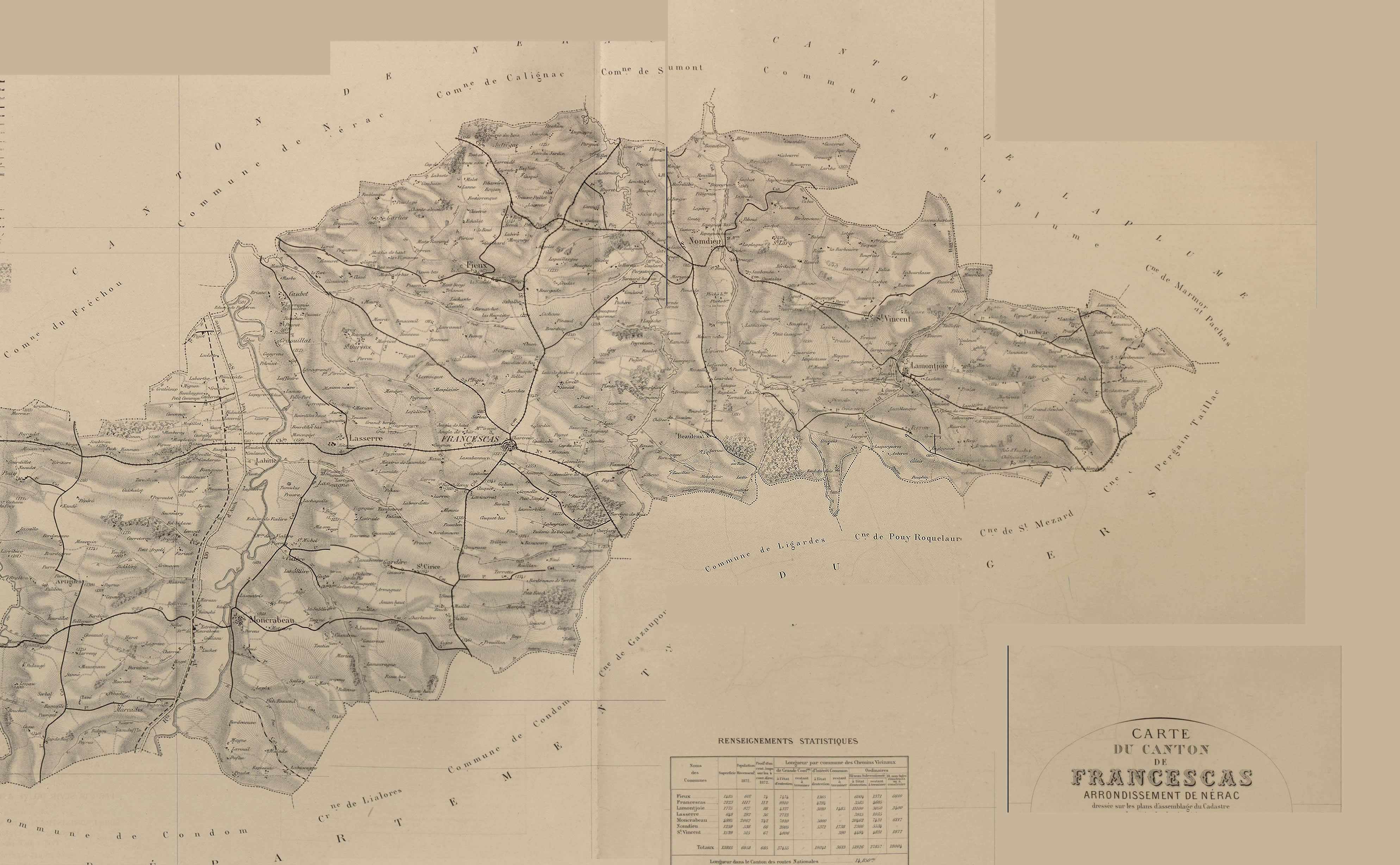 plan cadastral du canton francescas