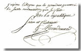 Signature de Gilles (de) Mondenard ( jeune) en1793