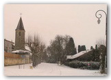 Francescas sous la neige - hiver 2012 - vue sur l'église côté sud