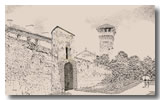 Francescas jusqu'en 1770 avec rempart, douve  et la porte de Larqué