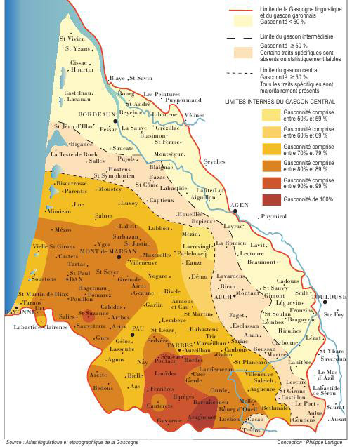 la carte de la gascogne