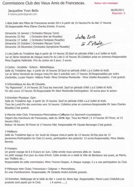 les activités